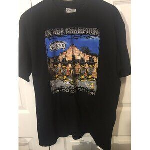 T-Shirt San Antonio Spurs 5X NBA Champions Mens Black Full‎ Graphic Front Size M